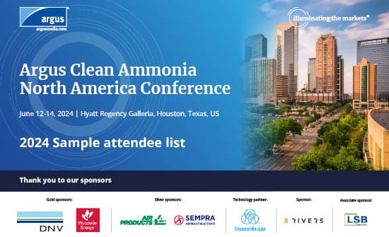 Argus Clean Ammonia North America Sample attendee list cover